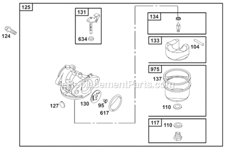Page D Diagram and Parts List for 12B800  Briggs and Stratton Engine